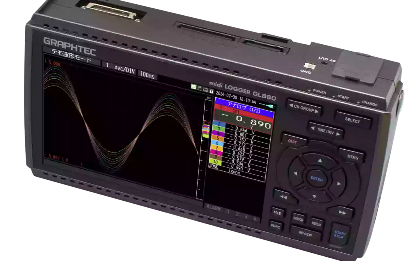 GL860 Data Logger Side View